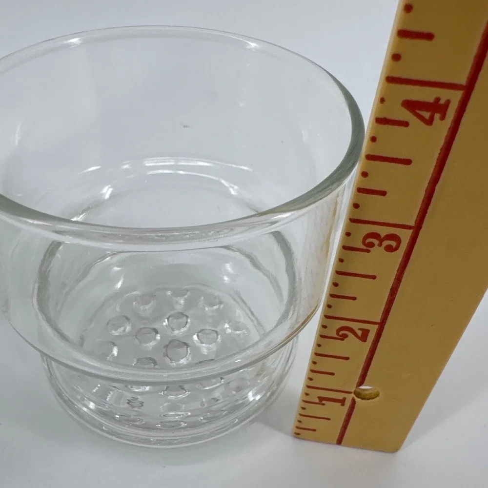 Vintage Libbey Nob Hill Stackable Rocks Glasses Clear Bubble Base MCM Set of 3